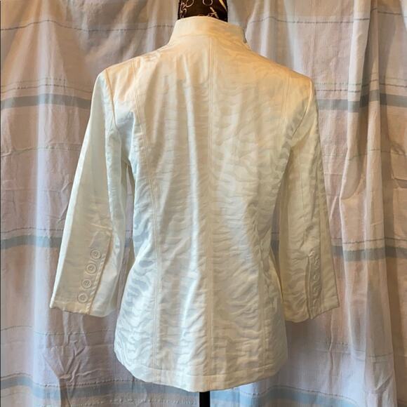 Linea Louis Dell’Olio Xs Ivory Tiger Stripe Jacquard Weave Short Jacket MINT! - Picture 5 of 8